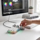 Kabelová makro klávesnica 12 kláves a 4 otočné gombíky USB-C Mechanické spínače Hot swap RGB podsvietenie pre hry a strih 5
