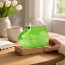 Bouřkové sklo Storm Glass ve tvaru srdce 12 x 12 cm Skleněný barometr s krystaly na dřevěném podstavci Dekorace na stůl 3