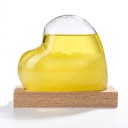 Bouřkové sklo Storm Glass ve tvaru srdce 12 x 12 cm Skleněný barometr s krystaly na dřevěném podstavci Dekorace na stůl 4