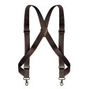 Férfi X alakú nadrágtartó két forgó karabínával Szélesség 3,5 cm Hossz 125 cm Rugalmas poliészter Nadrágpántokra 12