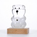 Bouřkové sklo Storm Glass ve tvaru medvídka 11,5 x 8 cm Skleněný barometr s krystaly na dřevěném podstavci Dekorace 2