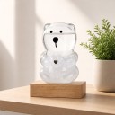 Bouřkové sklo Storm Glass ve tvaru medvídka 11,5 x 8 cm Skleněný barometr s krystaly na dřevěném podstavci Dekorace 6