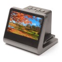 Negativ- og diascanner 24 MPx med 5 tommers LCD-skærm 16 GB hukommelse Film 135 126 110 og Super 8 Grå til digitalisering af fotografier 1