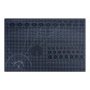 Grand tapis de découpe A2 60 x 45 cm Impression recto verso Surface auto-réparatrice Lignes et gabarits angulaires PVC Noir Pour la gravure 3