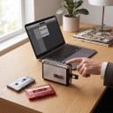 Ezcap 231 Cassette Player with MP3 Conversion to USB Flash Drive Without Computer Automatic Reverse 113 x 82 x 32 mm Black and Silver 2