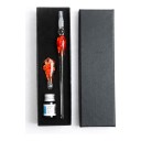 Glasdipfeder mit Blume 19 cm Set mit Halter und Tinte In Geschenkbox Für Kalligraphie 7