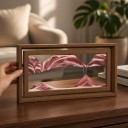 Drehbares 3D-Bild mit bewegtem Sand 40,5 x 20,5 cm Sandpendelbild im Holzrahmen Dekoration für das Wohnzimmer 4