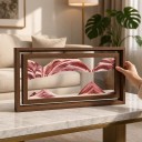 Drehbares 3D-Bild mit bewegtem Sand 40,5 x 20,5 cm Sandpendelbild im Holzrahmen Dekoration für das Wohnzimmer 8