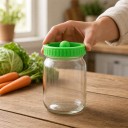 Fermenteringslåg 86 mm med ventil Plastisk skruelåg til konserveringsglas med bred åbning Grøn Til fermentering af kål og agurker 6