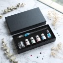 Glas Dip Pen mit Blume 19 cm Set mit 4 Tinten, Ständer und Glasbehälter In Geschenkbox Für Kalligraphie 2