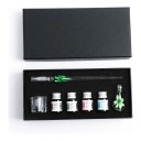 Glas Dip Pen mit Blume 19 cm Set mit 4 Tinten, Ständer und Glasbehälter In Geschenkbox Für Kalligraphie 6