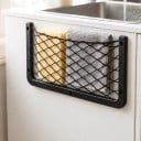 Úložná síť do auta a karavanu 36 x 18 cm Pružná síťka s pevným rámem z ABS Na dveře stěnu i opěradlo Černá Montáž pomocí šroubů 4