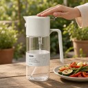 Üveg olajadagoló 2 az 1-ben 550 ml Permetező és öntő Automatika fedél Boroszilikát üveg Főzéshez és grillezéshez 4