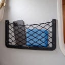 Úložná síť do auta a karavanu s háčkem 36 x 18 cm Pružná síťka s pevným rámem z ABS Na dveře stěnu i opěradlo Černá Montáž šrouby 5