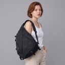 Stor sling taske over skulderen 36 x 54 x 15 cm Nylon crossbody taske over brystet Sort Unisex Til rejser, skole og by 2