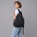 Stor sling taske over skulderen 36 x 54 x 15 cm Nylon crossbody taske over brystet Sort Unisex Til rejser, skole og by 3