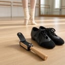 Dratbørste til ruskindssåler på danse sko 17 cm Træhåndtag Beskyttelseshætte med trykknap Til ballet sko og stiletter 5