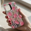 Pouzdro na iPhone 18 Pro Průhledný matný kryt Motiv růžových růží Měkký rám z TPU Tvrdý zadní panel Ochrana proti nárazům 3
