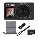 Digitální fotoaparát 5K 80 Mpx 18x zoom Dva IPS displeje pro selfie Wi-Fi Autofokus LED přisvětlení Karta 32 GB 2
