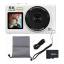 Digitální fotoaparát 5K 80 Mpx 18x zoom Dva IPS displeje pro selfie Wi-Fi Autofokus LED přisvětlení Karta 32 GB 4