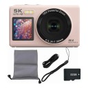 Digitální fotoaparát 5K 80 Mpx 18x zoom Dva IPS displeje pro selfie Wi-Fi Autofokus LED přisvětlení Karta 32 GB 6
