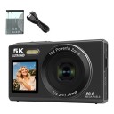 Digitální fotoaparát 5K 80 Mpx 18x zoom Dva IPS displeje pro selfie Wi-Fi Autofokus LED přisvětlení Karta 32 GB 7