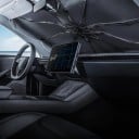 Sluneční clona deštník na čelní sklo Tesla Model 3 a Model Y HALOBLK 137 x 90 cm Skládací Saténová tkanina Béžová Ochrana interiéru 2