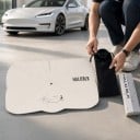 Sluneční clona deštník na čelní sklo Tesla Model 3 a Model Y HALOBLK 137 x 90 cm Skládací Saténová tkanina Béžová Ochrana interiéru 3
