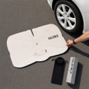Sluneční clona deštník na čelní sklo Tesla Model 3 a Model Y HALOBLK 137 x 90 cm Skládací Saténová tkanina Béžová Ochrana interiéru 4