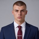 Nyakkendőcsipesz lánccal 6 x 0,5 cm Fém nyakkendőcsipesz ferde csíkokkal és finom hosszanti vonallal Ezüst Férfi kiegészítő 2