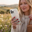 Pouzdro na iPhone 18 Pro Průhledný matný kryt Motiv bílých kvítků a lístků Měkký rám z TPU Tvrdý zadní panel Ochrana proti nárazům 5