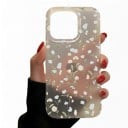 Pouzdro na iPhone 18 Pro Průhledný matný kryt Motiv modrých a krémových kvítků Měkký rám z TPU Tvrdý zadní panel Ochrana proti nárazům 1