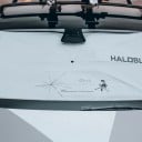 Deštníková sluneční clona na čelní sklo pro Tesla Model 3 a Model Y 123 x 90 cm Saténová látka Béžová S pouzdrem Ochrana před sluncem 4