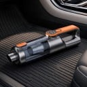 Bezdrôtový vysávač do auta Bezkartáčový motor 100 W Batéria 3 x 2000 mAh Digitálny displej Nádoba 450 ml Šedá a oranžová Do auta aj domov 5