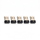 Mus Simulering Mouse Jiggler 5 stk USB-A Mini 18,5 x 14 x 6 mm med knap og 3 tilstande Uden drivere Sort mod computerens dvale 1