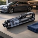 Bezdrôtový vysávač do auta Bezkartáčový motor 100 W Batéria 3 x 2000 mAh Digitálny displej Sada 11 nadstavcov Nádoba 450 ml Čierna Do auta 6