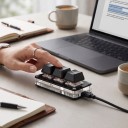 Makro klávesnica SAYODEVICE 3 klávesy Cut Copy Paste 6,9 x 3 x 2,5 cm Mechanické spínače OUTEMU Red RGB USB-C Čierna pre kanceláriu 4