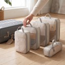 Conjunto de 4 organizadores de compressão para mala 20 x 30 cm até 39 x 40 cm com saco para sapatos em poliéster com rede para viajar 2