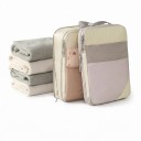 Conjunto de 4 organizadores de compressão para mala 20 x 30 cm até 39 x 40 cm com saco para sapatos em poliéster com rede para viajar 6
