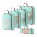 Conjunto de 4 organizadores de compressão para mala 20 x 30 cm até 39 x 40 cm com saco para sapatos em poliéster com rede para viajar 9