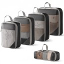 Conjunto de 4 organizadores de compressão para mala 20 x 30 cm até 39 x 40 cm com saco para sapatos em poliéster com rede para viajar 10