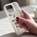 Pouzdro na iPhone 18 Pro Průhledný matný kryt Motiv lisovaných květin Měkký rám z TPU Tvrdý zadní panel Ochrana proti nárazům 2