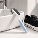 Sko børste med lang håndtag Dobbelt buet hoved 9,5 x 6 cm Polyamid børster Lys blå Rengøring af sneakers og såler 2