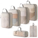 Sæt af 4 kompressionsorganisatorer til kuffert 20 x 30 cm op til 39 x 40 cm med skoletaske og høj lynlåsbeskyttelse til rejser 1