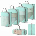 Sæt af 4 kompressionsorganisatorer til kuffert 20 x 30 cm op til 39 x 40 cm med skoletaske og høj lynlåsbeskyttelse til rejser 10