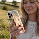Pouzdro na iPhone 18 Pro Průhledný matný kryt Motiv lisovaných květin Měkký rám z TPU Tvrdý zadní panel Ochrana proti nárazům 5