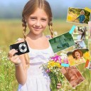 Dětský digitální fotoaparát 44 Mpx 1080P video 16x zoom Displej 2.4″ Detekce úsměvu Samospoušť Karta 32 GB a pouzdro 4