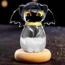 Bouřkové sklo Storm Glass ve tvaru kočky s netopýřími křídly 11 x 10 cm Skleněný barometr s krystaly Dekorace na stůl 2