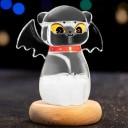 Bouřkové sklo Storm Glass ve tvaru kočky s netopýřími křídly 11 x 10 cm Skleněný barometr s krystaly Dekorace na stůl 4
