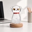 Bouřkové sklo Storm Glass ve tvaru kočky s netopýřími křídly 11 x 10 cm Skleněný barometr s krystaly Dekorace na stůl 5